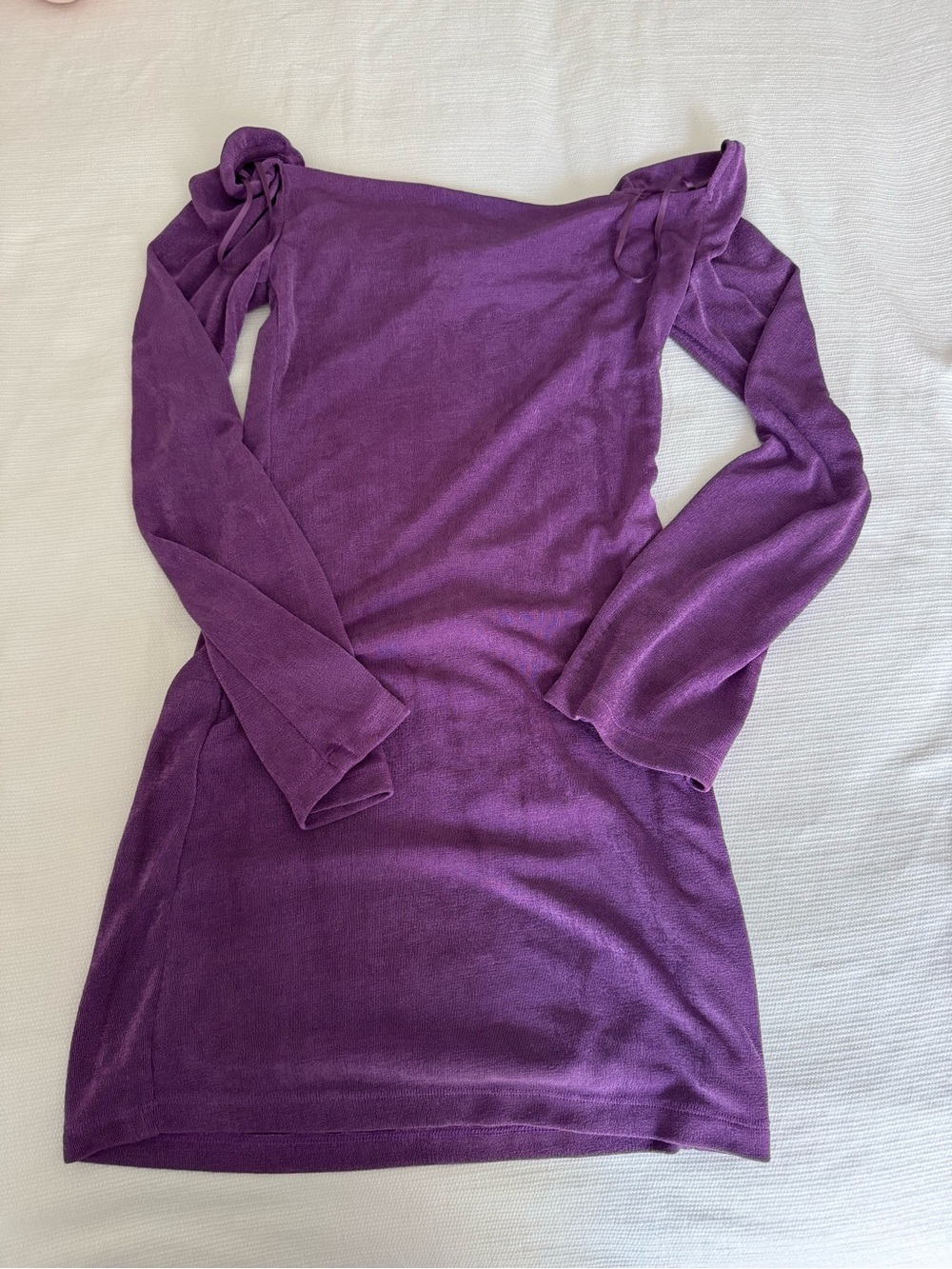Princess Polly Purple Off-Shoulder Long Sleeve Knit Dress